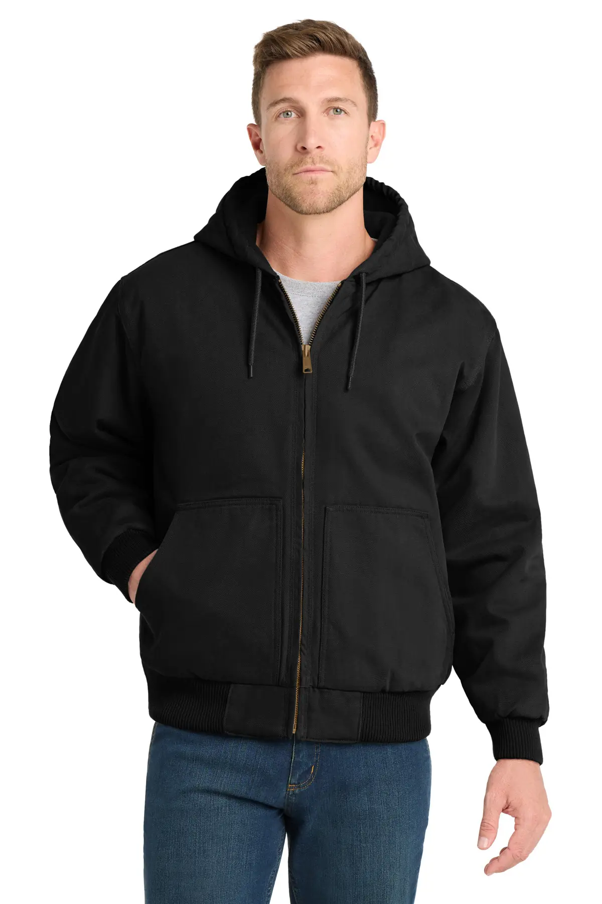 CornerStone Washed Duck Cloth Insulated Hooded Work Jacket.