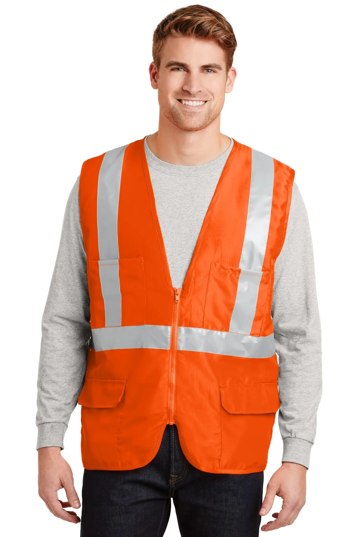 CornerStone - ANSI 107 Class 2 Mesh Back Safety Vest. in Safety Orange