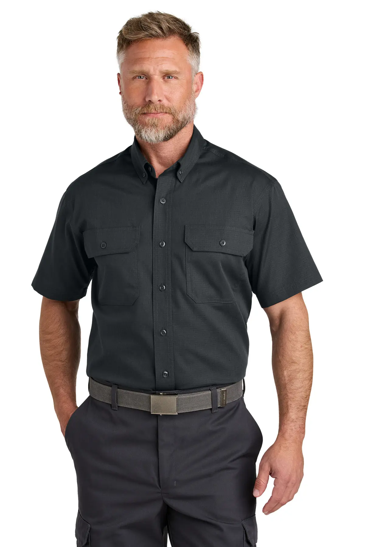 CornerStone Short Sleeve Select Ripstop Shirt in Echo Steel