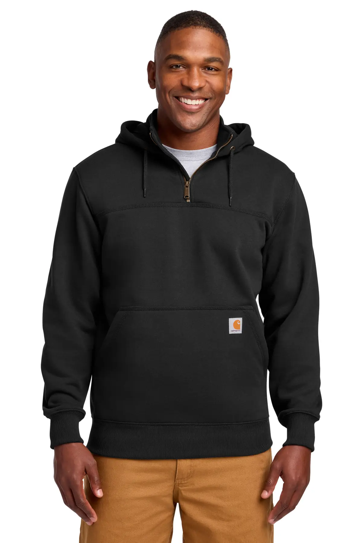 Carhartt Rain Defender Paxton Heavyweight Hooded Zip Mock Sweatshirt.