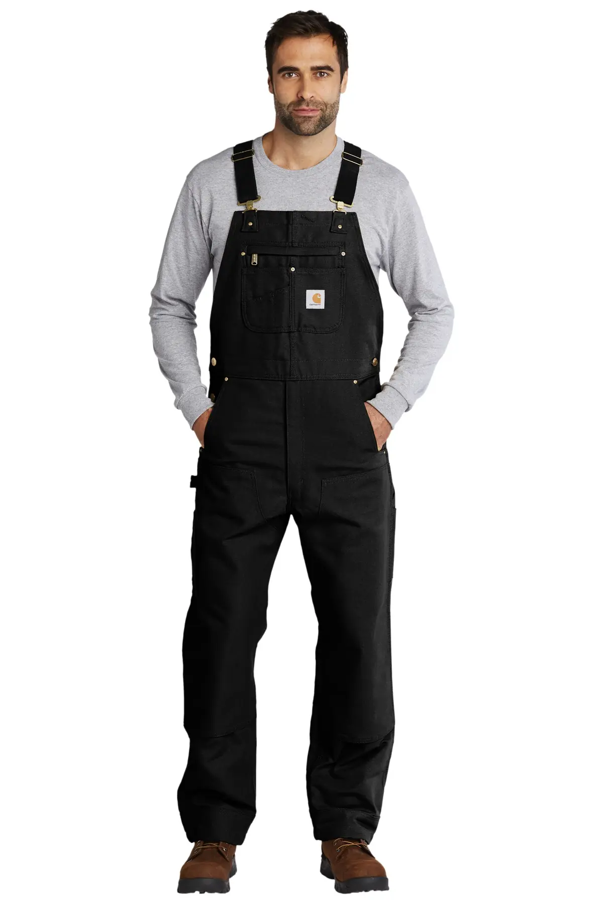 Carhartt Duck Unlined Bib Overalls. in Black