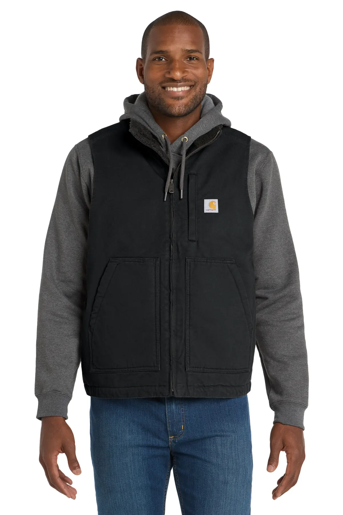 Carhartt Sherpa-Lined Mock Neck Vest in Black