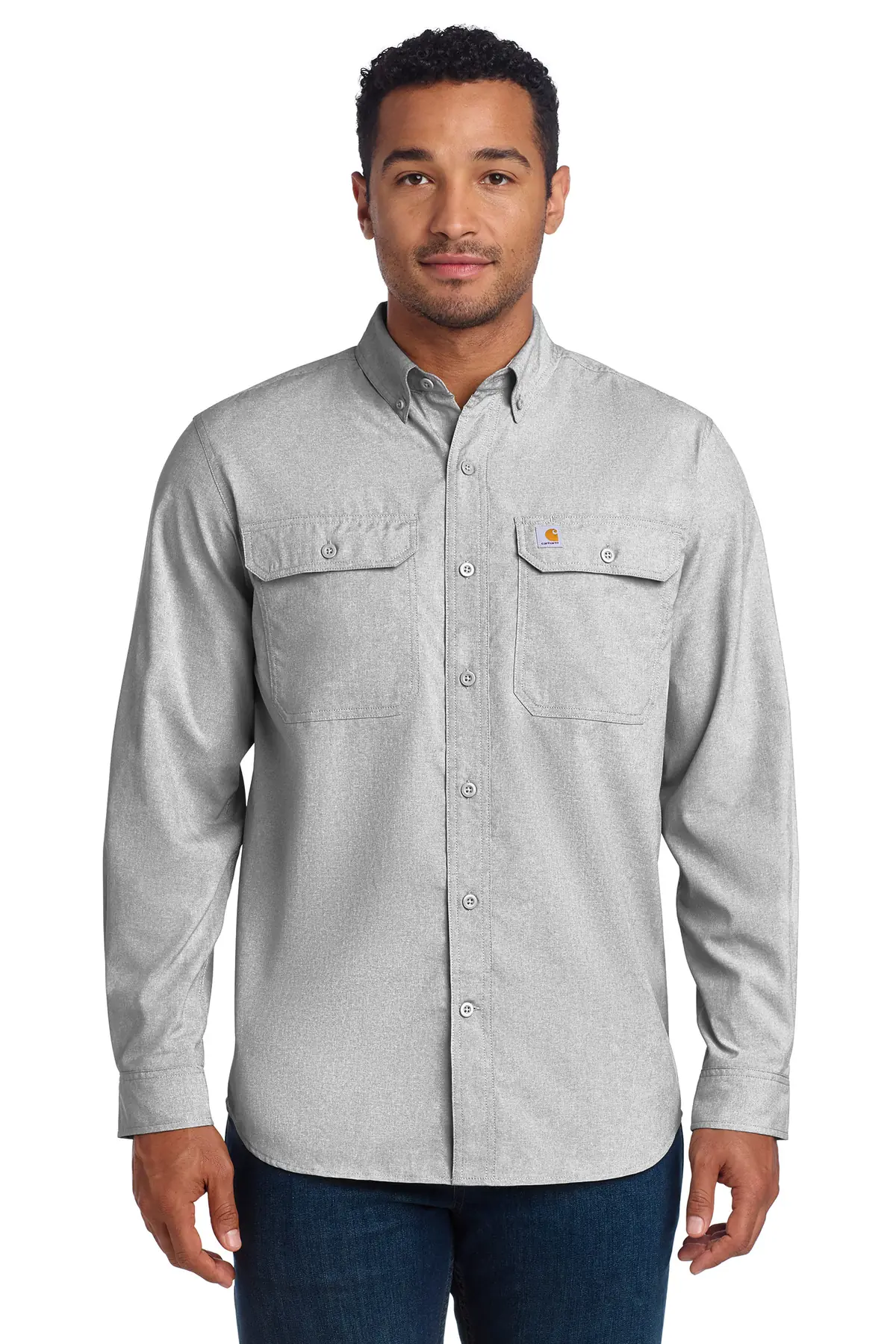 Carhartt Force Solid Long Sleeve Shirt in Steel