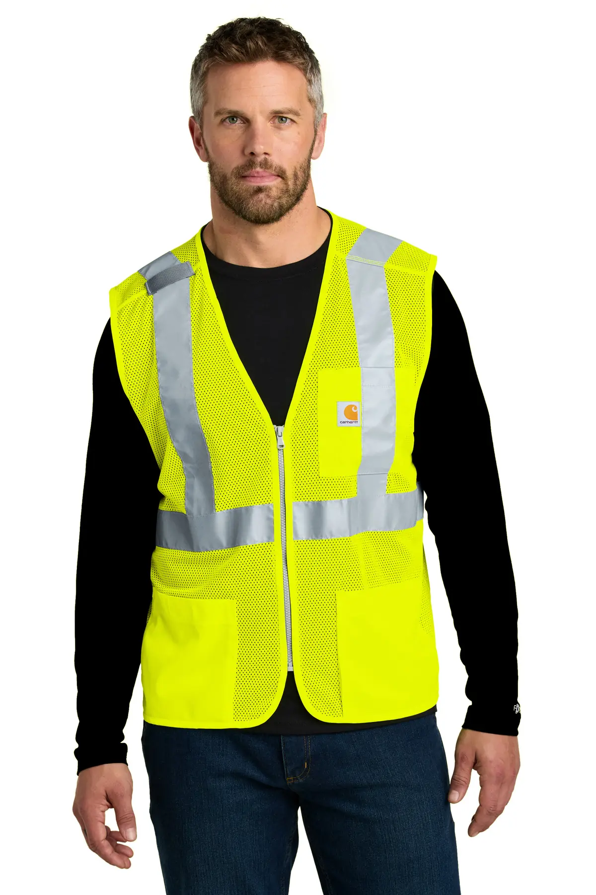 Carhartt ANSI Class 2 Mesh Zip-Front Vest in Brite Lime