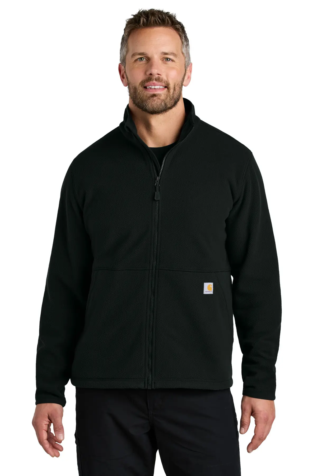 Carhartt Textured Full-Zip Fleece Jacket in Black