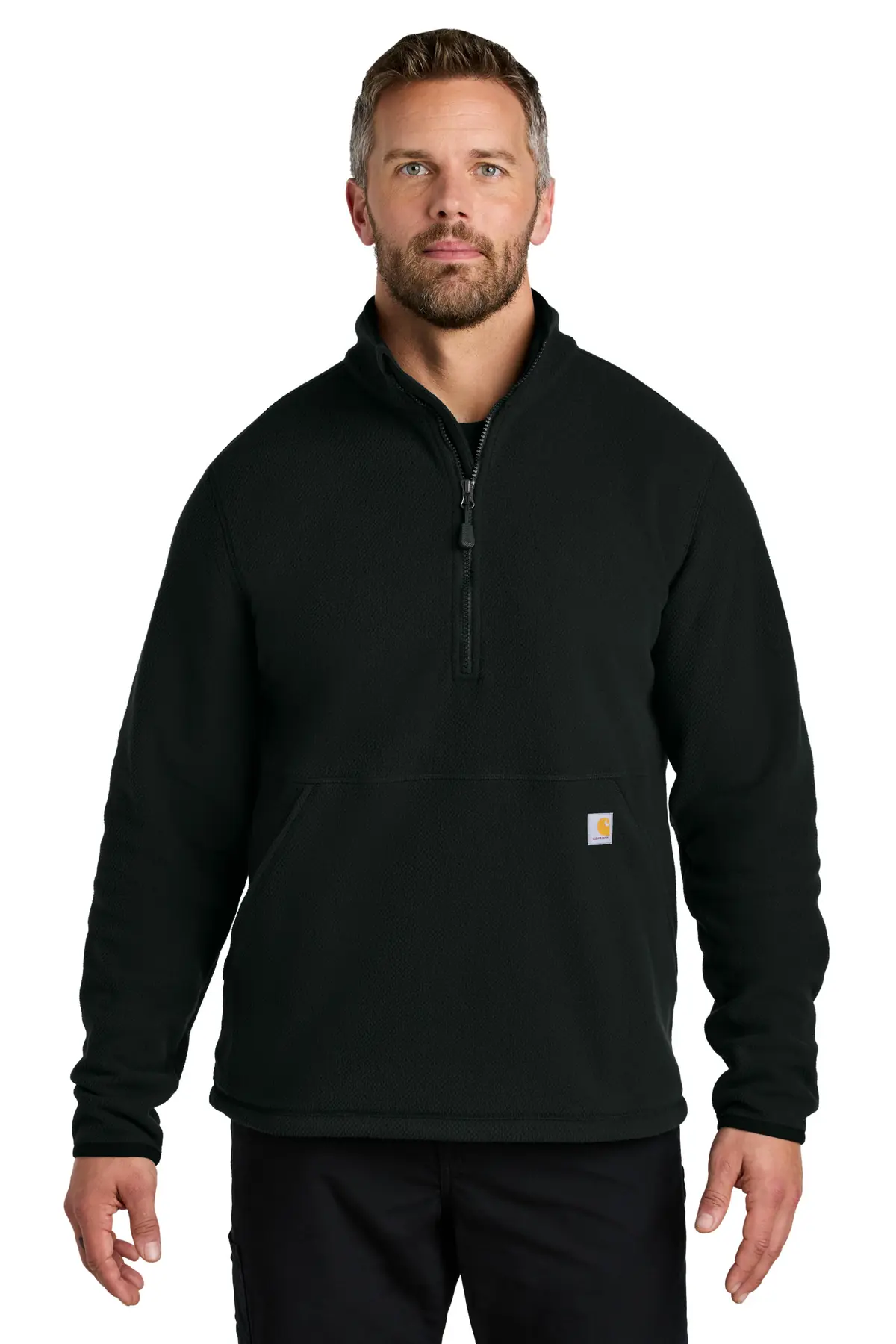 Carhartt Textured 1/2-Zip Fleece Jacket in Black