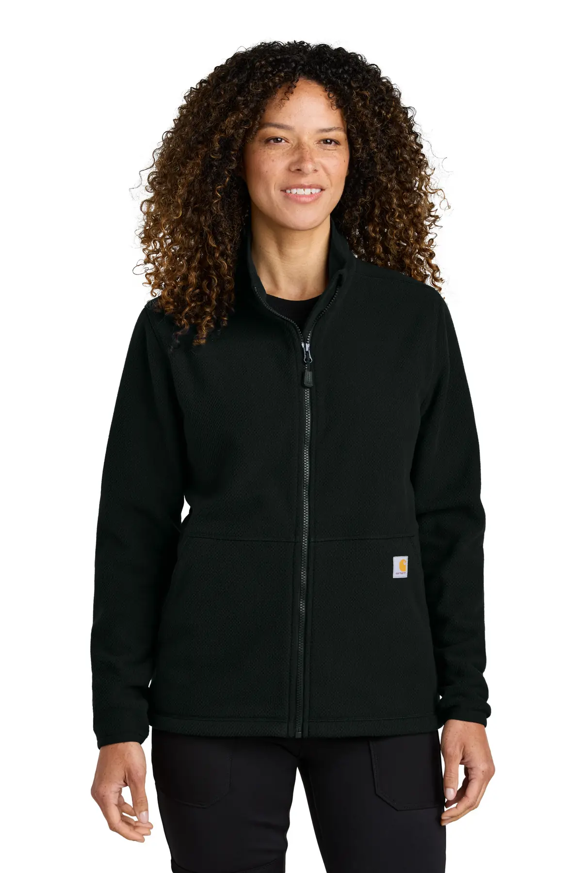 Carhartt Women's Textured Full-Zip Fleece Jacket in Black