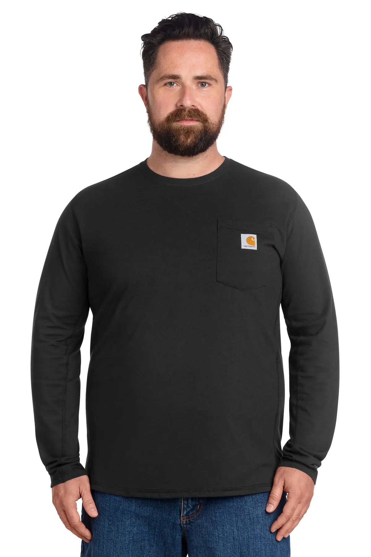 Carhartt Force Long Sleeve Pocket T-Shirt in Black