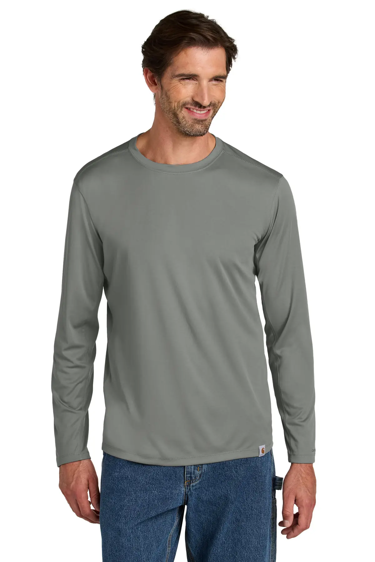 Carhartt Force Sun Defender Long Sleeve T-Shirt in Asphalt Grey