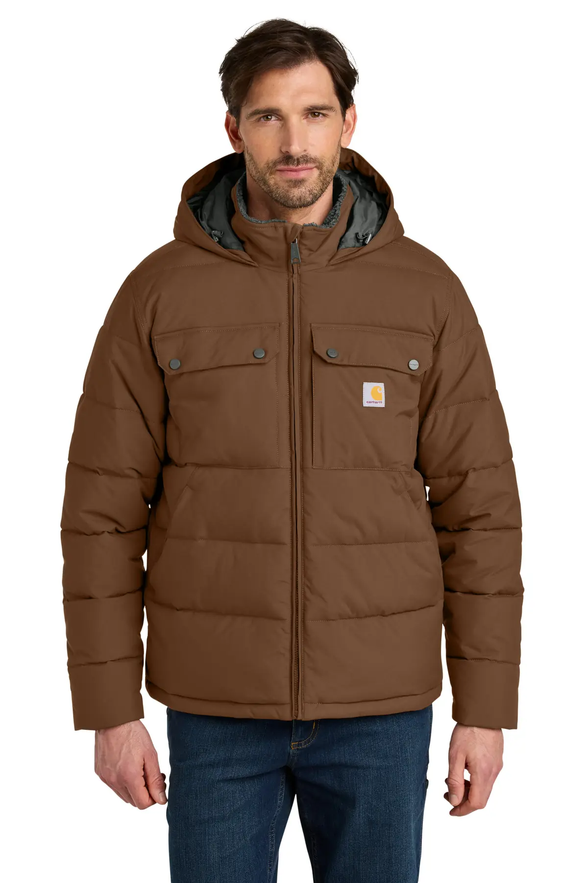 Carhartt Montana Insulated Hooded Jacket in Red Duck Brown