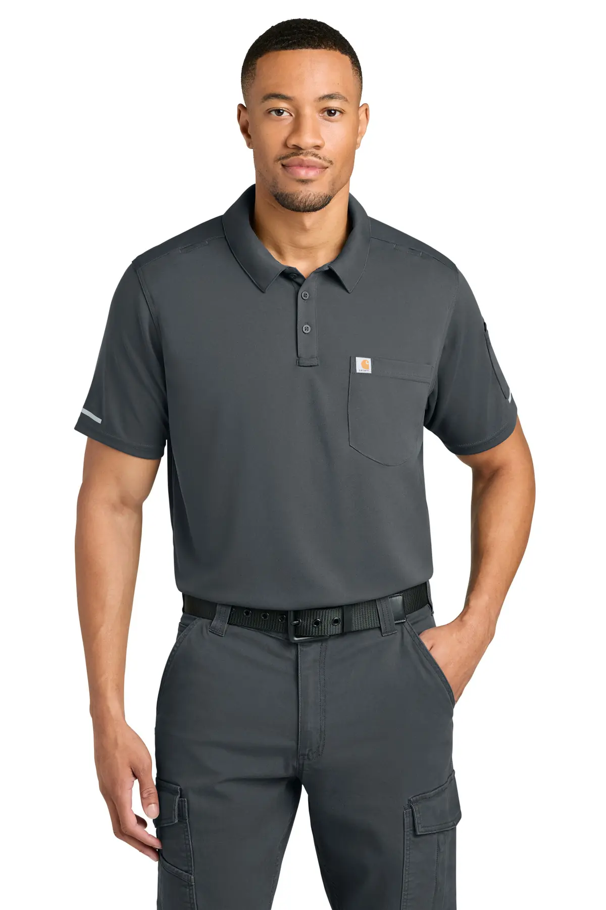 Carhartt FLD & RSCU Polo in Pewter