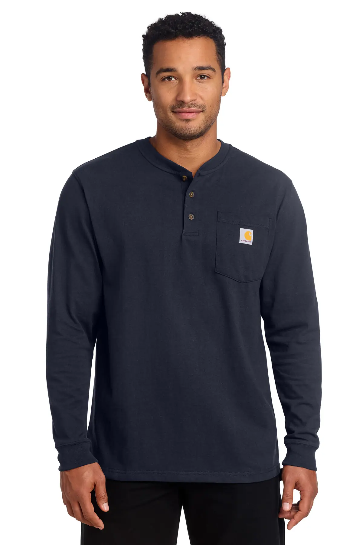 Carhartt Long Sleeve Henley T-Shirt in Navy