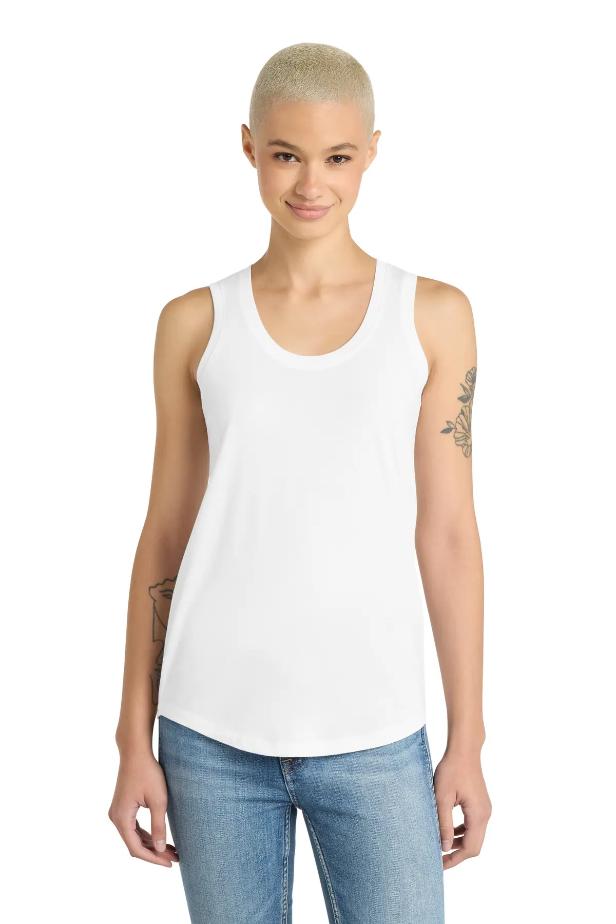 District Women's Perfect Tri Racerback Tank. in White