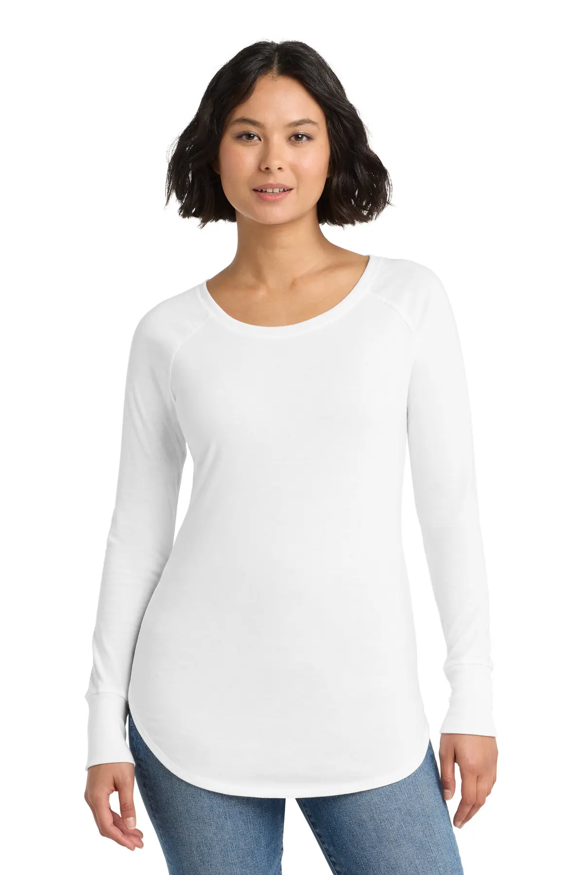 District Women's Perfect Tri Long Sleeve Tunic Tee.
