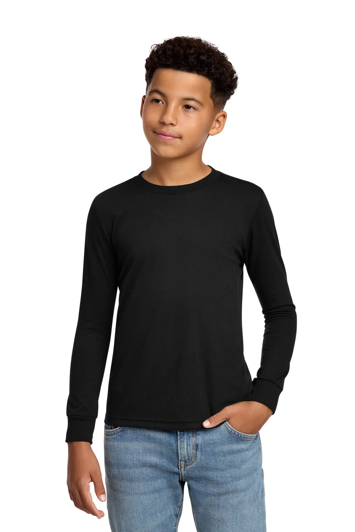 District Youth Perfect Tri Long Sleeve Tee in Black