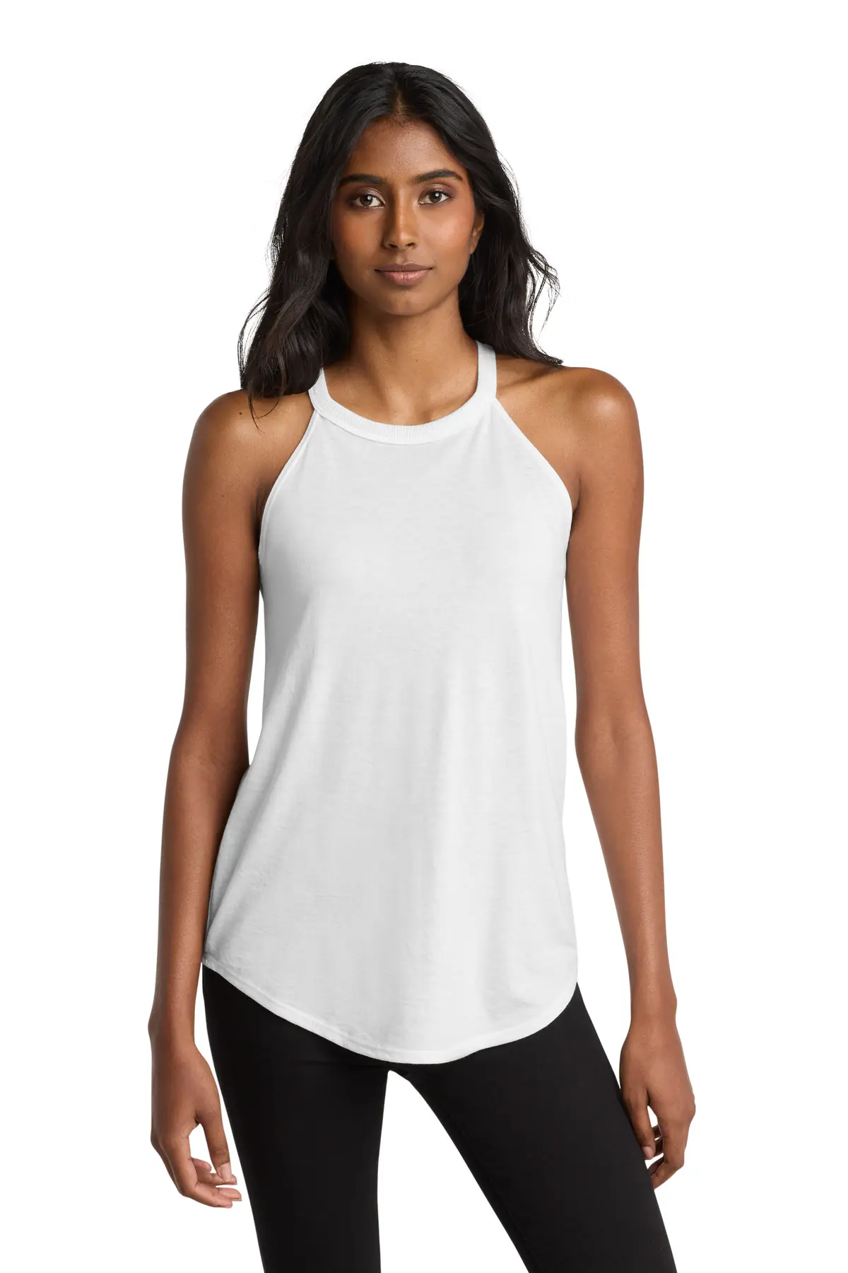 District Women's Perfect Tri Rocker Tank. in White