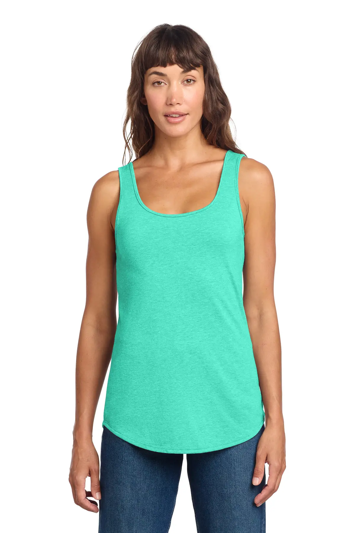 District Women's Perfect Tri Relaxed Tank in Aqua Heather