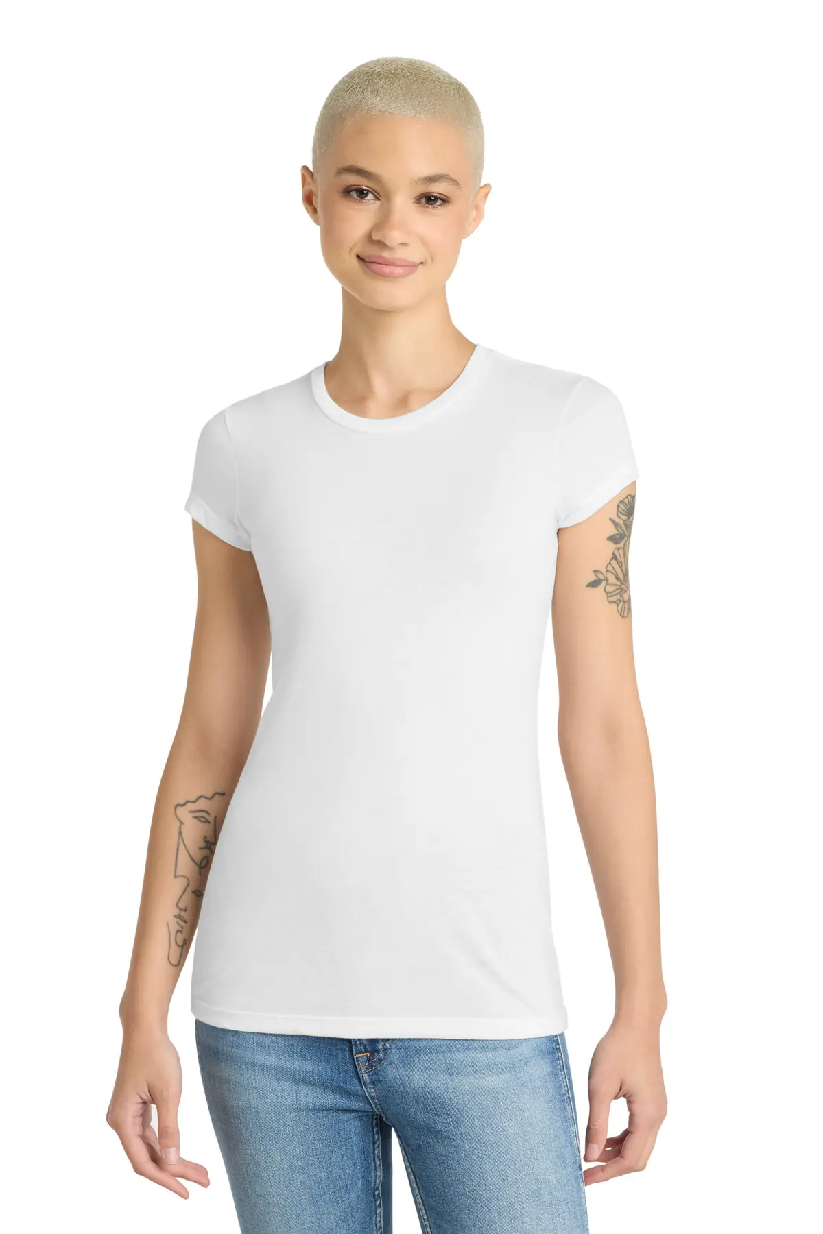 District Women's Fitted Perfect Tri Tee. in White