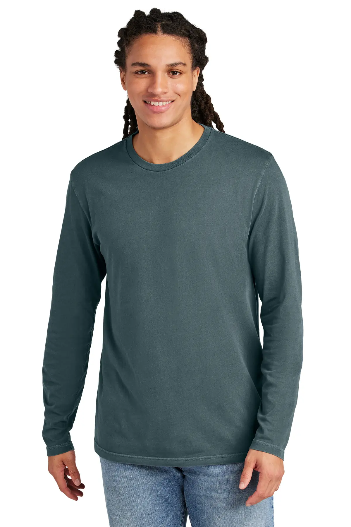 District Wash Long Sleeve Tee in Deep Steel Blue