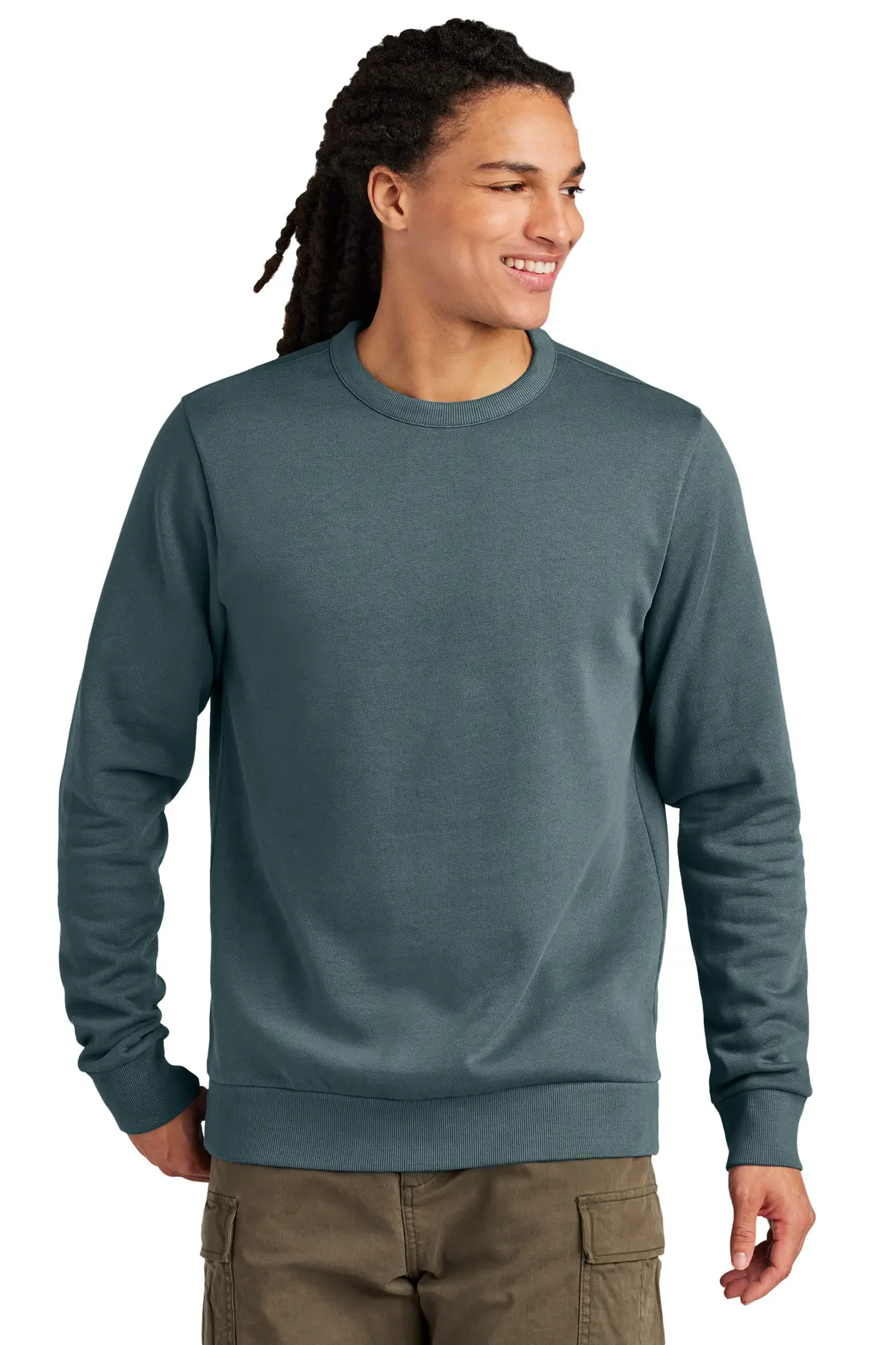 District Wash Fleece Crew in Deep Steel Blue