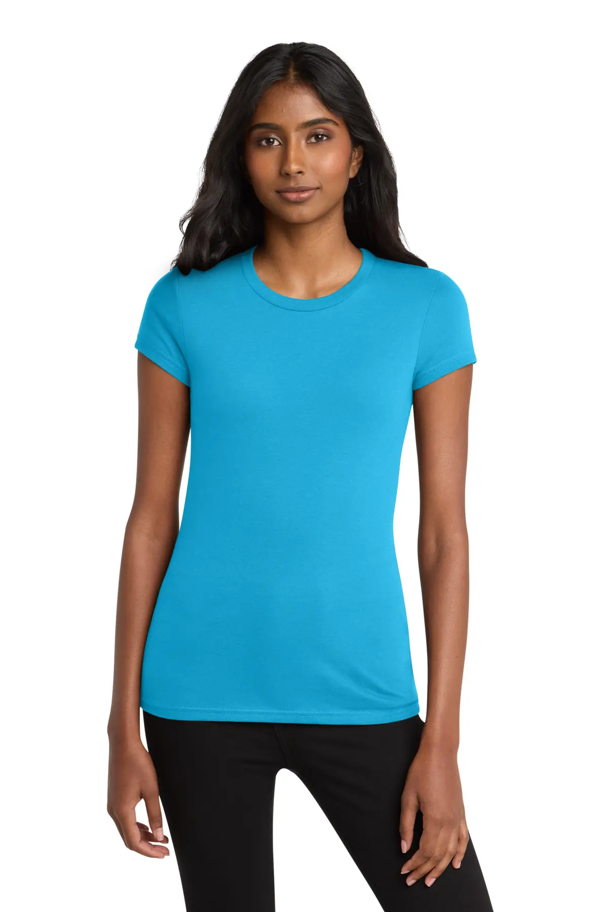 District Women's Fitted Very Important Tee. in Light Turquoise