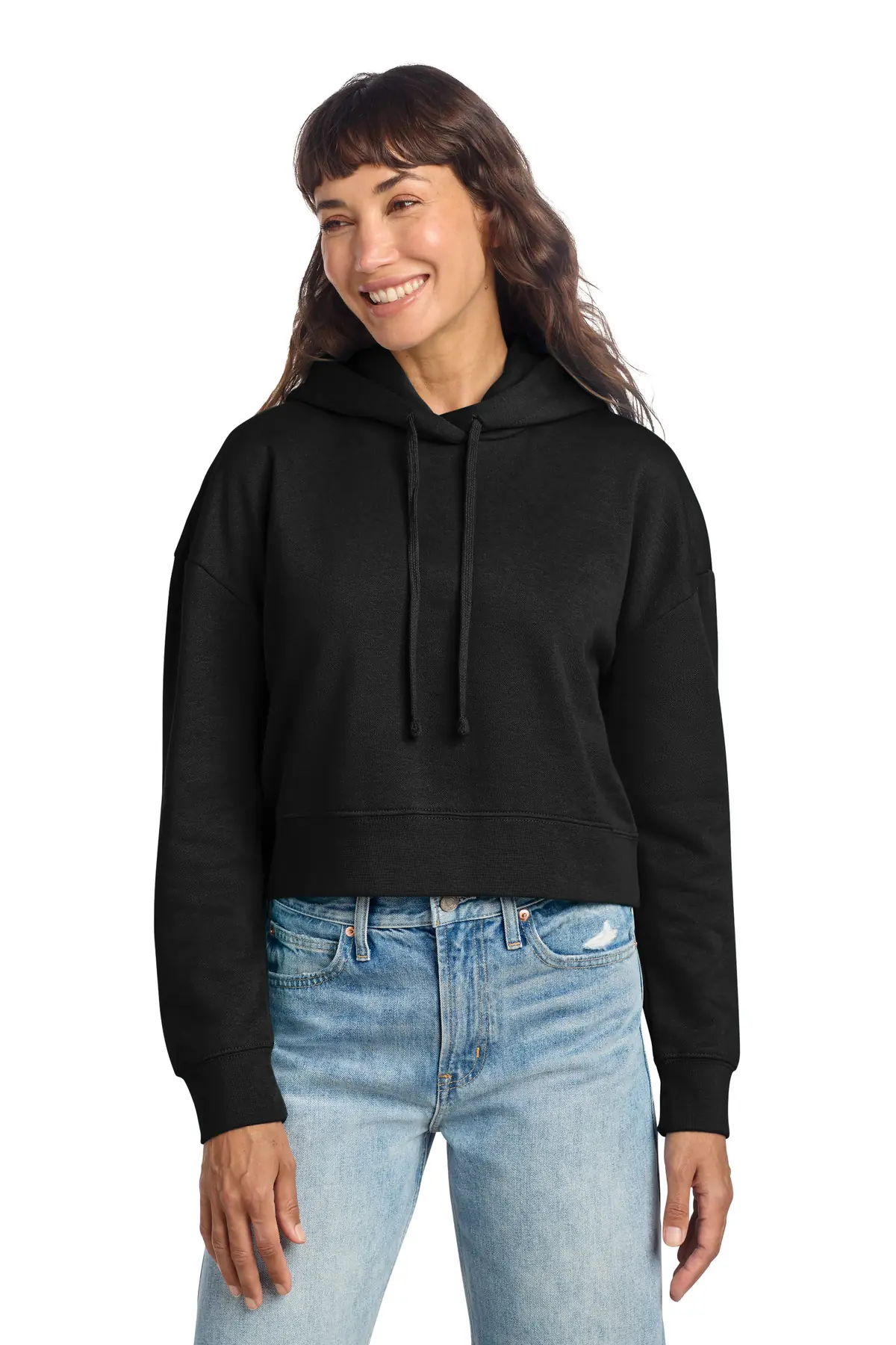 District Women's V.I.T. Fleece Hoodie in Black