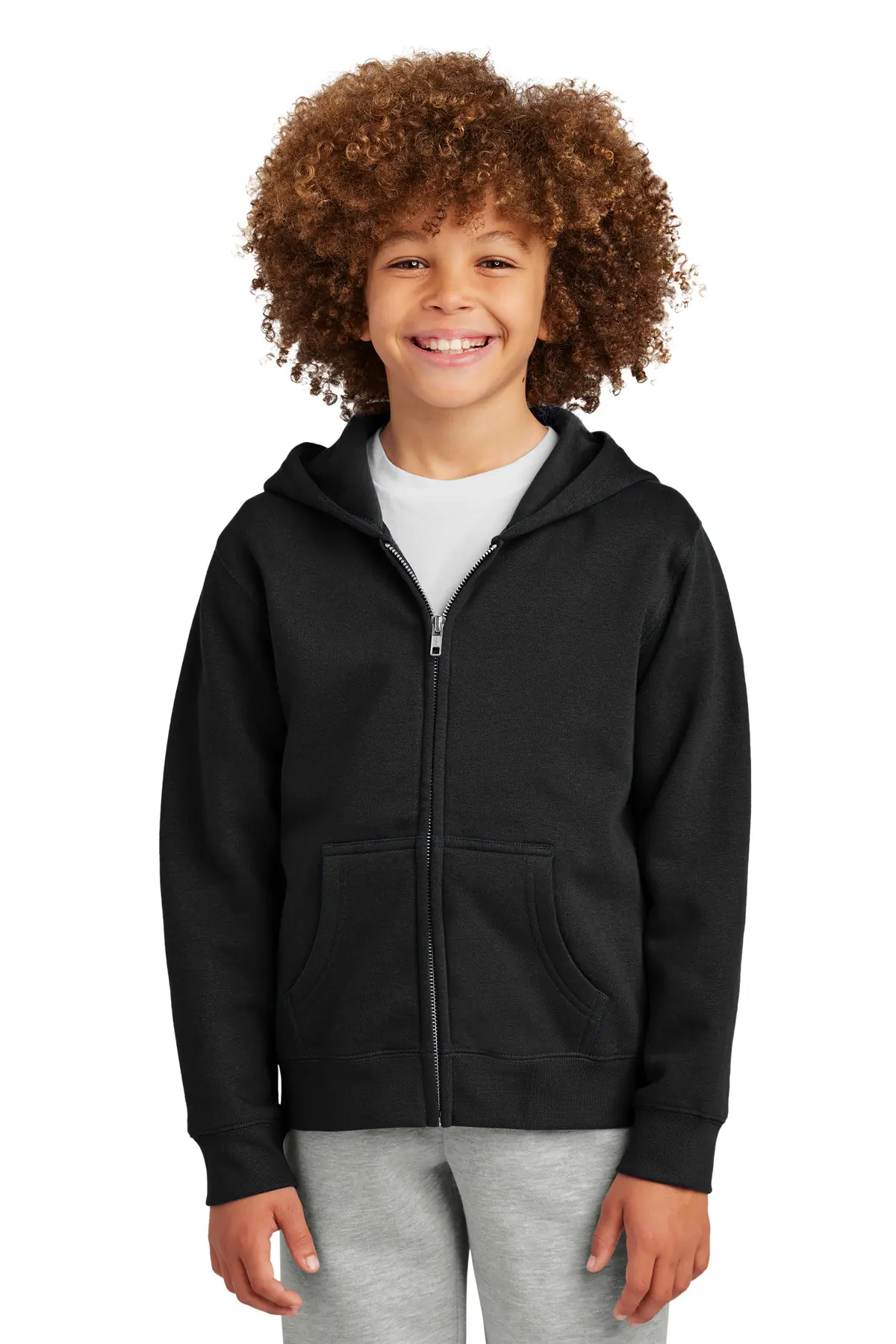 District Youth V.I.T. Fleece Full-Zip Hoodie in Black