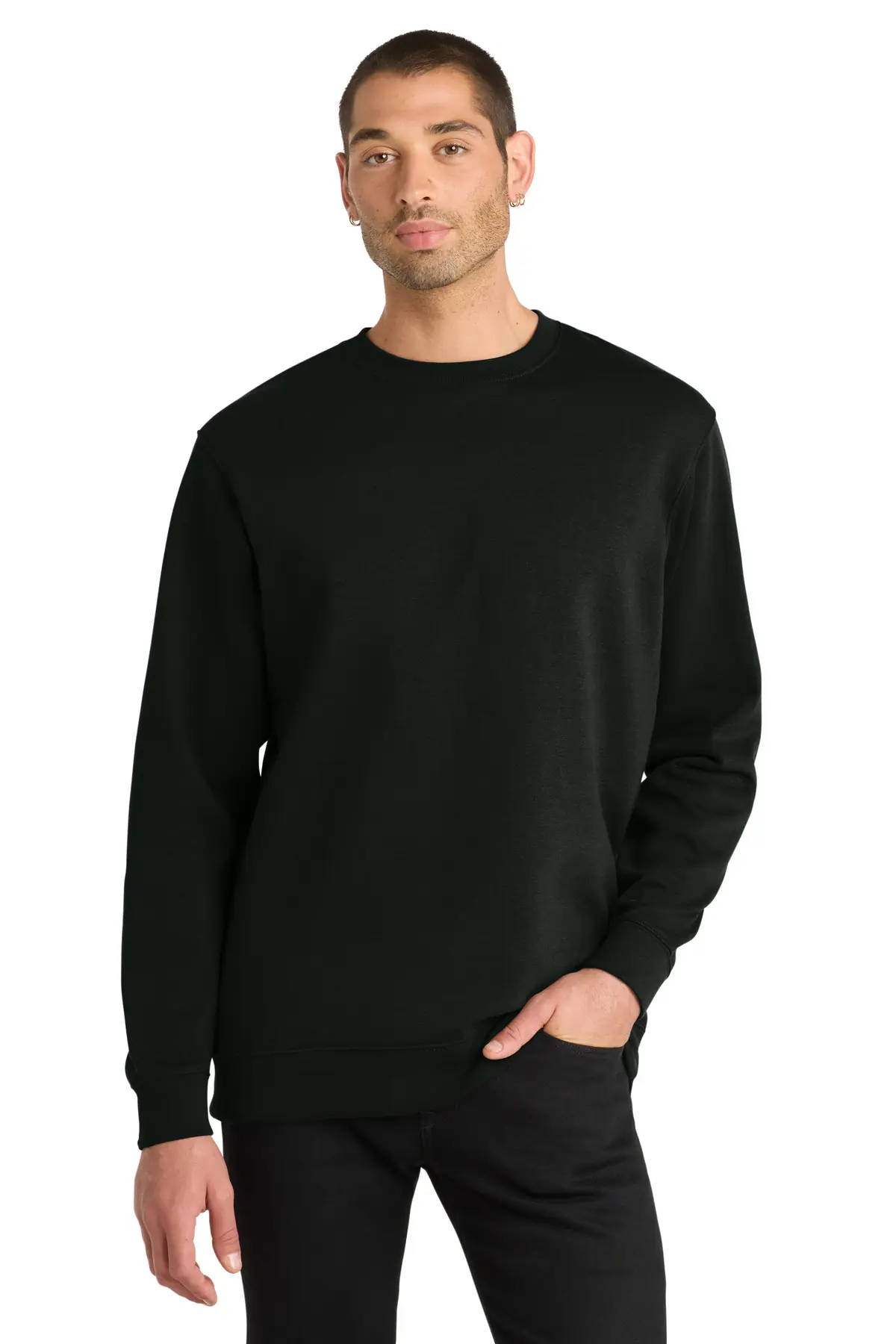 District V.I.T.Fleece Crew in Black
