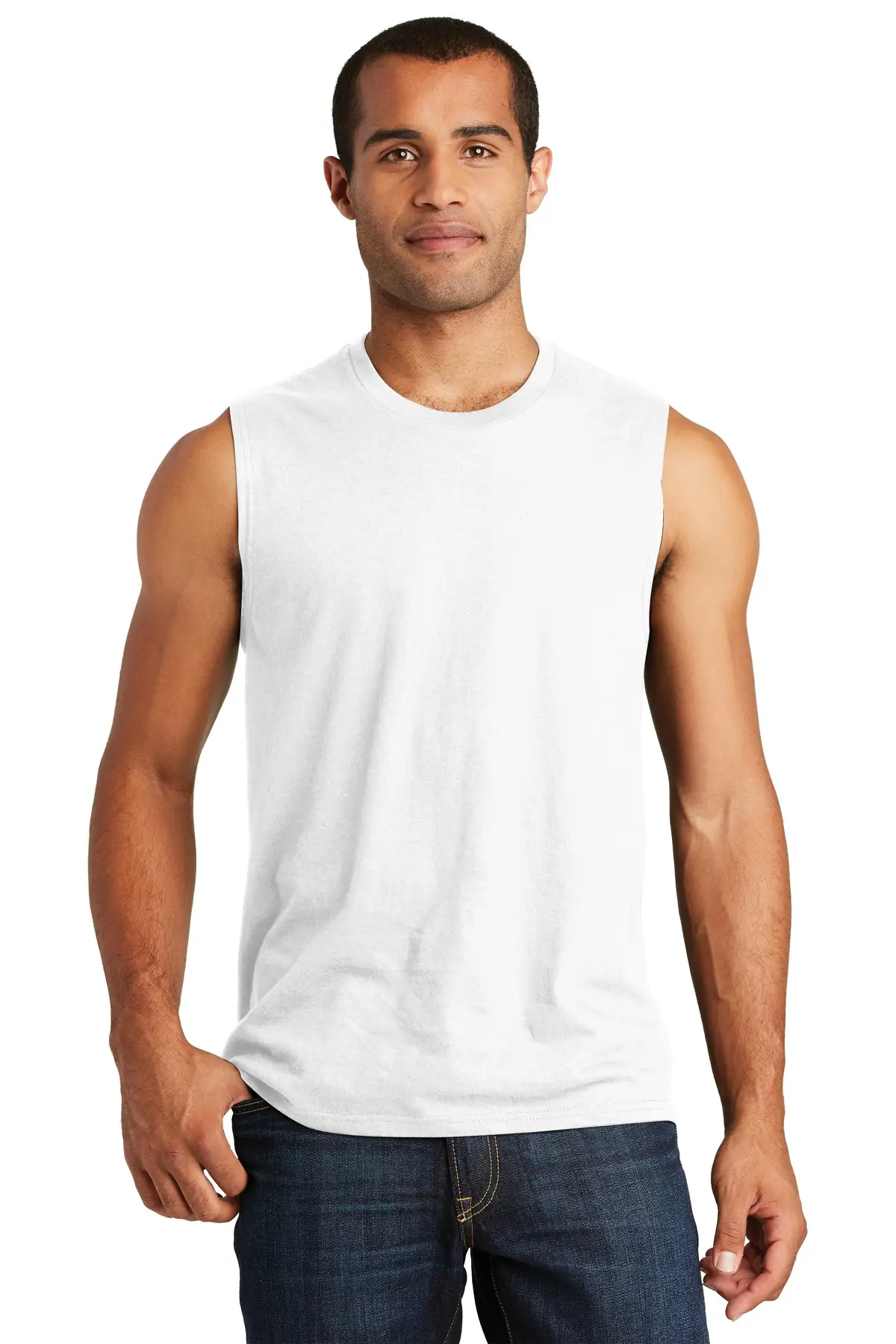 District V.I.T. Muscle Tank. in White