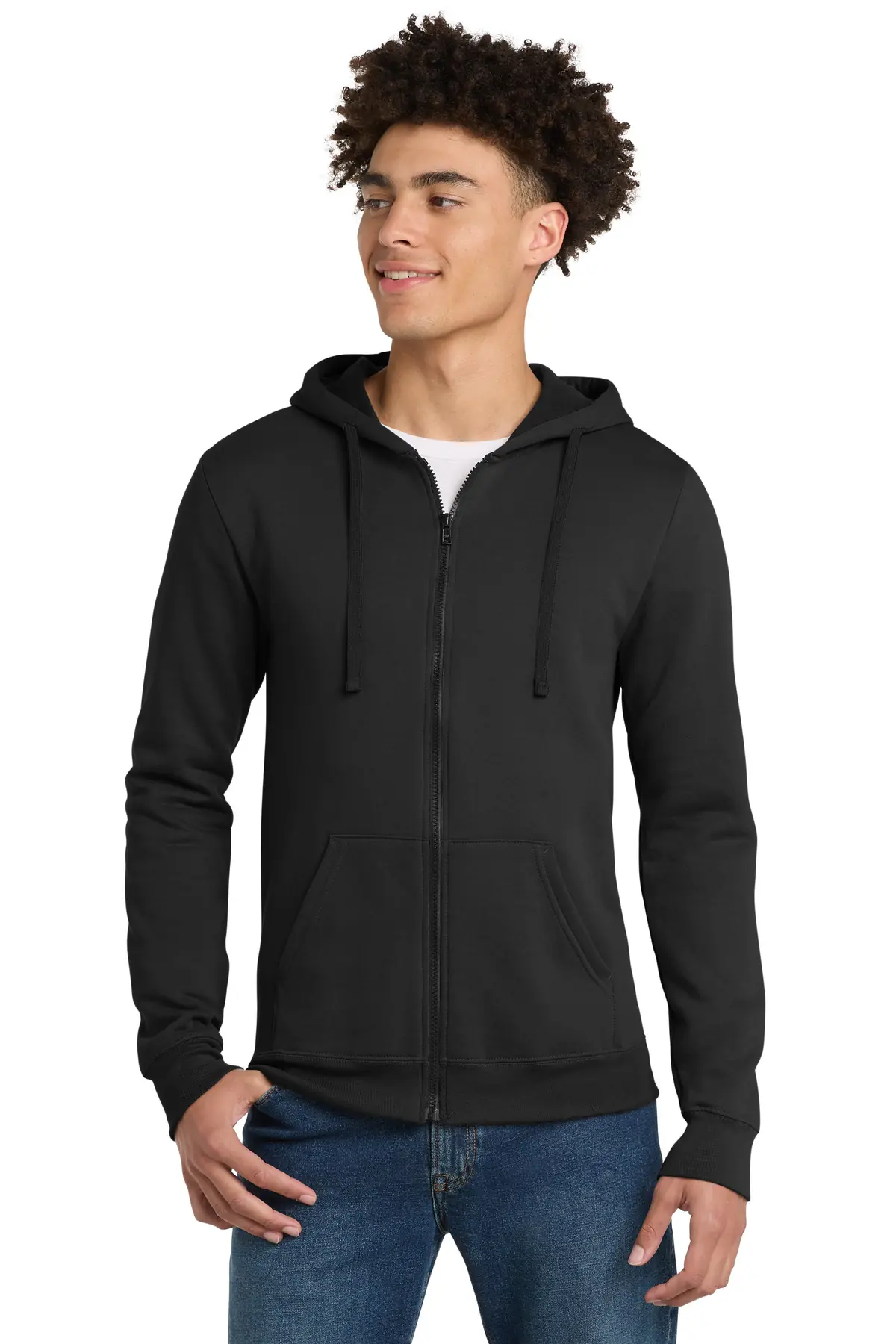 District The Concert Fleece Full-Zip Hoodie. in Black