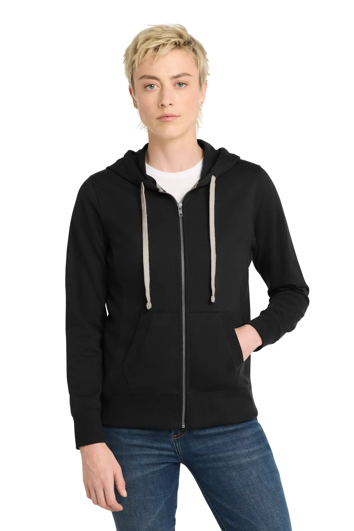 District Women's Re-FleeceFull-Zip Hoodie in Black