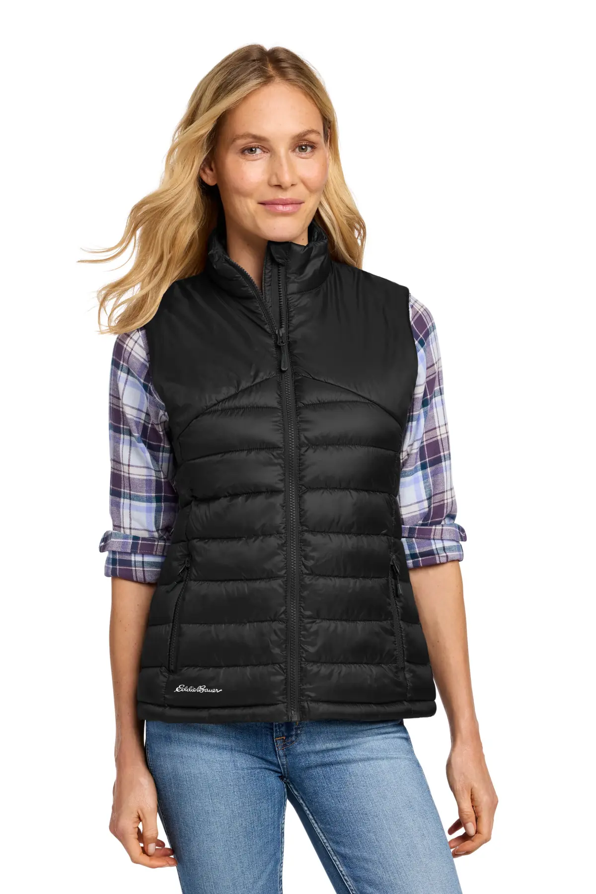 Eddie Bauer Women's Quilted Vest in Deep Black