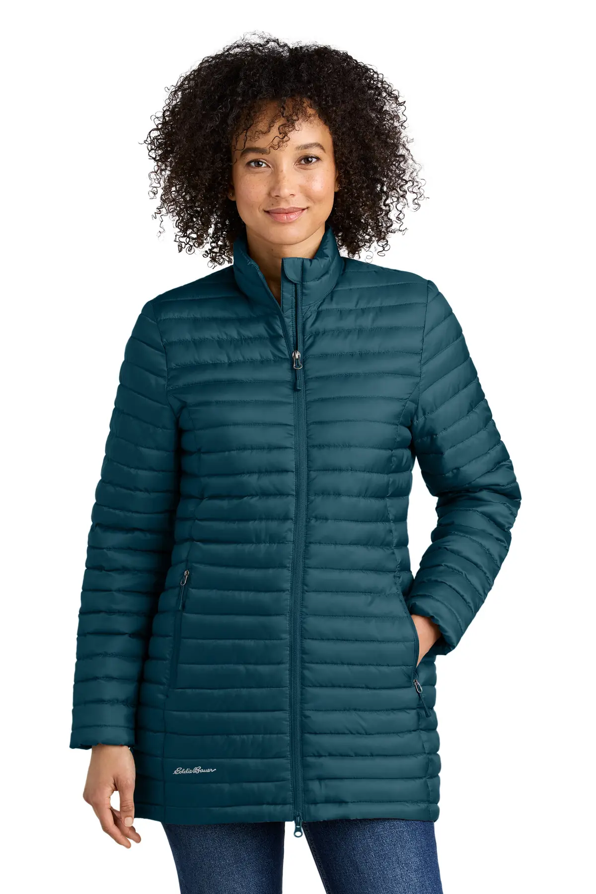 Eddie Bauer Women's Packable Quilted Full-Zip in Adriatic Blue