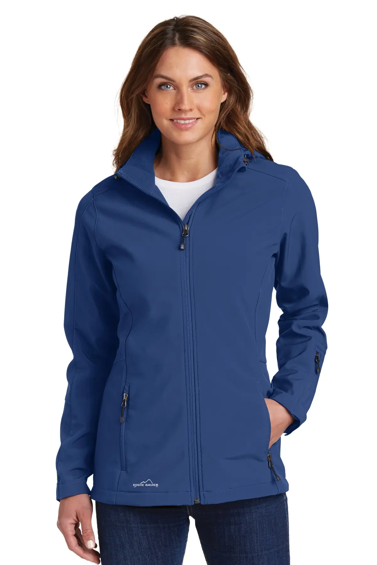 Eddie Bauer Women's Hooded Soft Shell Parka. in Admiral Blue