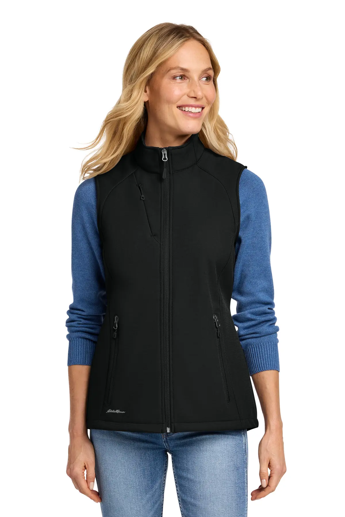 Eddie Bauer Women's Stretch Soft Shell Vest in Deep Black