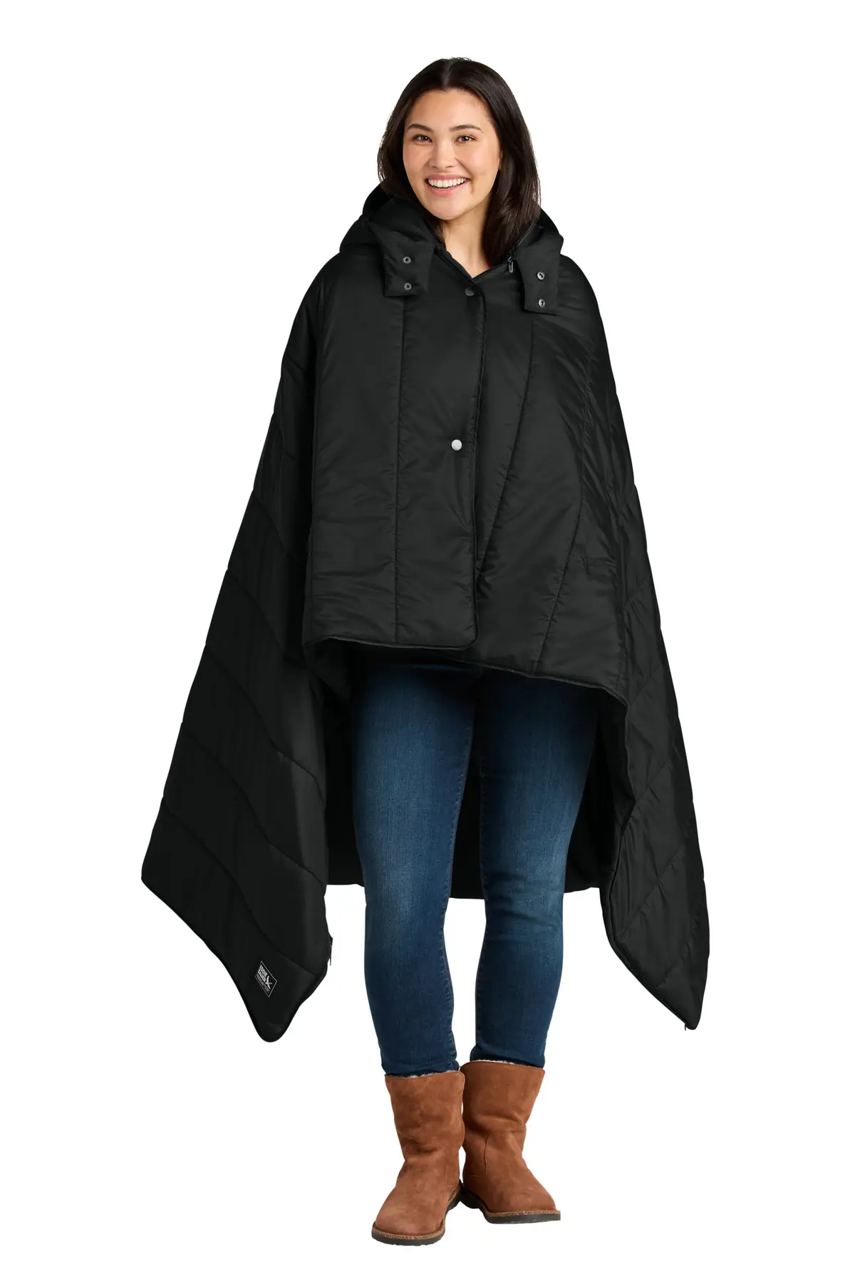 Eddie Bauer Puffy Camp Poncho in Black