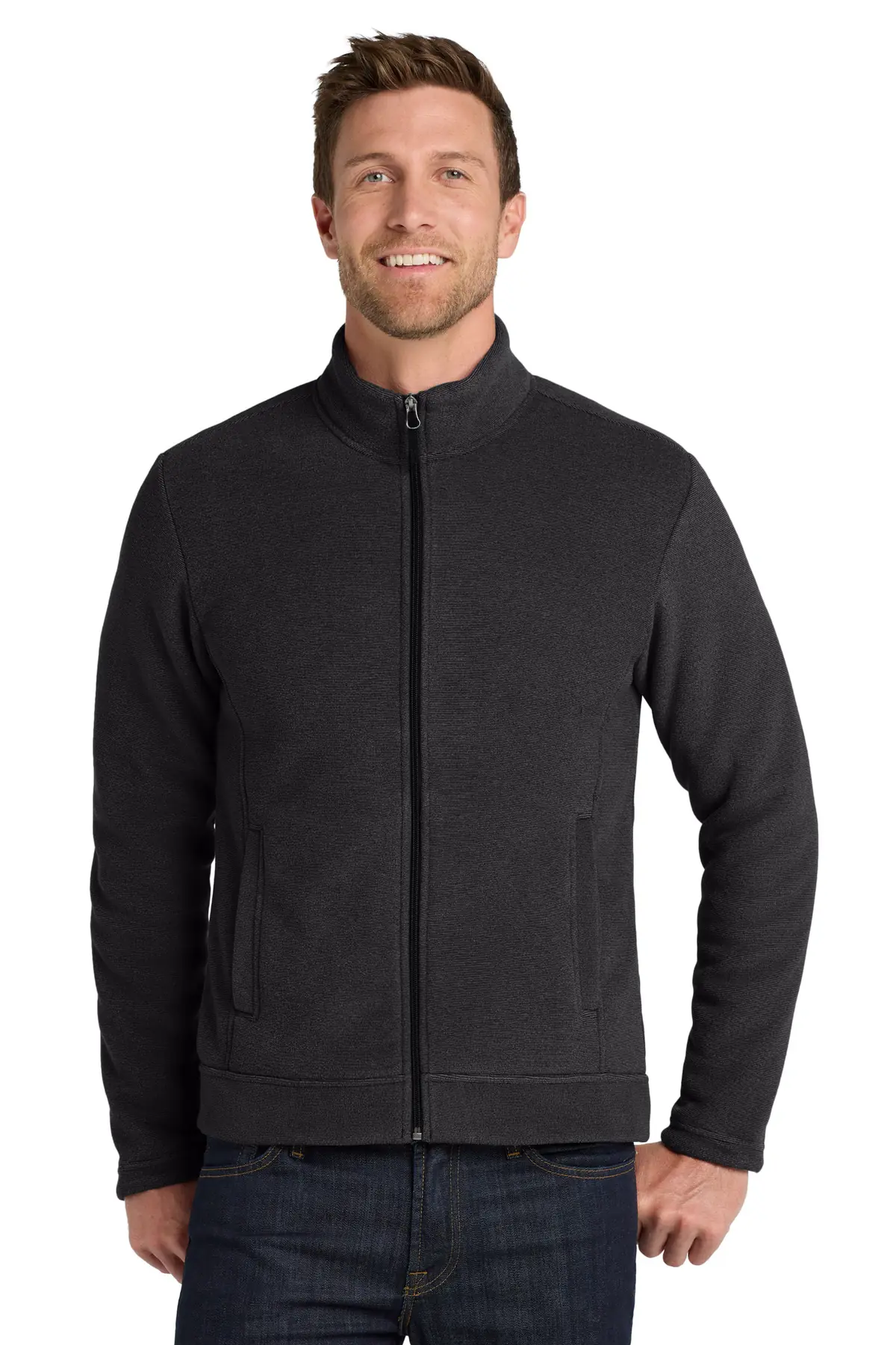 Port Authority Ultra Warm Brushed Fleece Jacket. in Graphite/ Deep Black