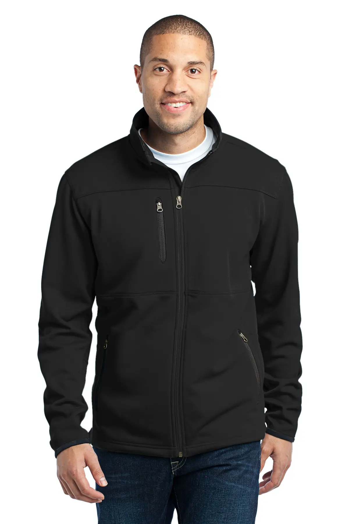 Port Authority Pique Fleece Jacket. in Black