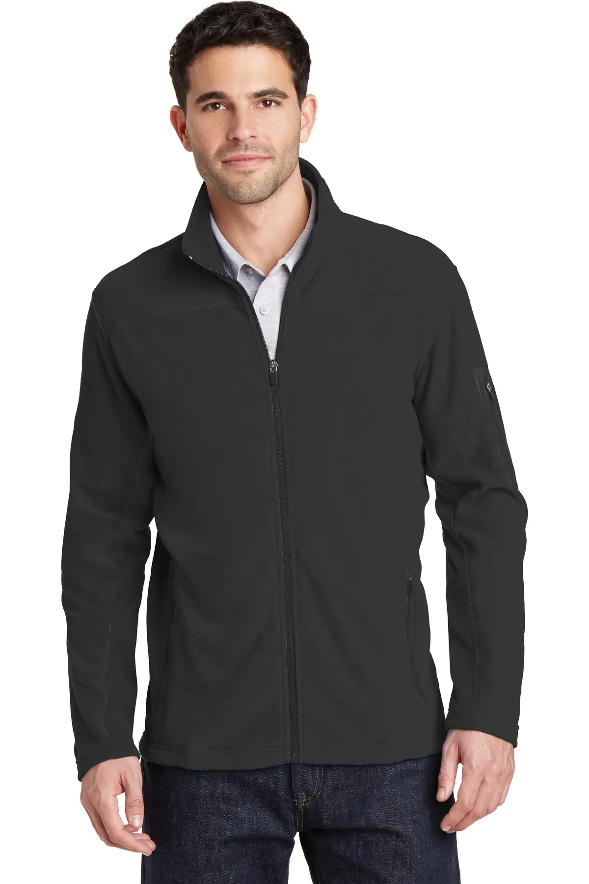 Port Authority Summit Fleece Full-Zip Jacket. in Black/ Black