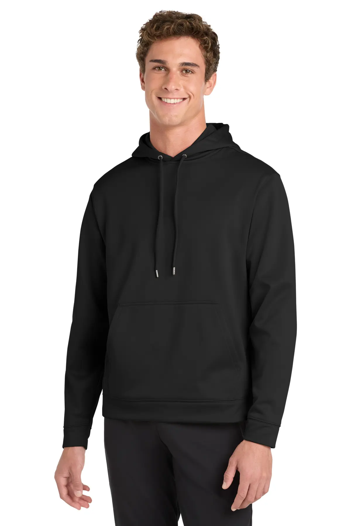 Sport-Tek Sport-Wick Fleece Hooded Pullover. in Black