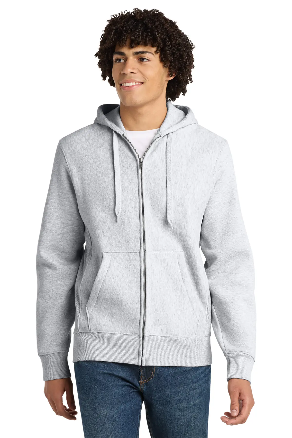 Sport-Tek Super Heavyweight Full-Zip Hooded Sweatshirt. in Athletic Heather