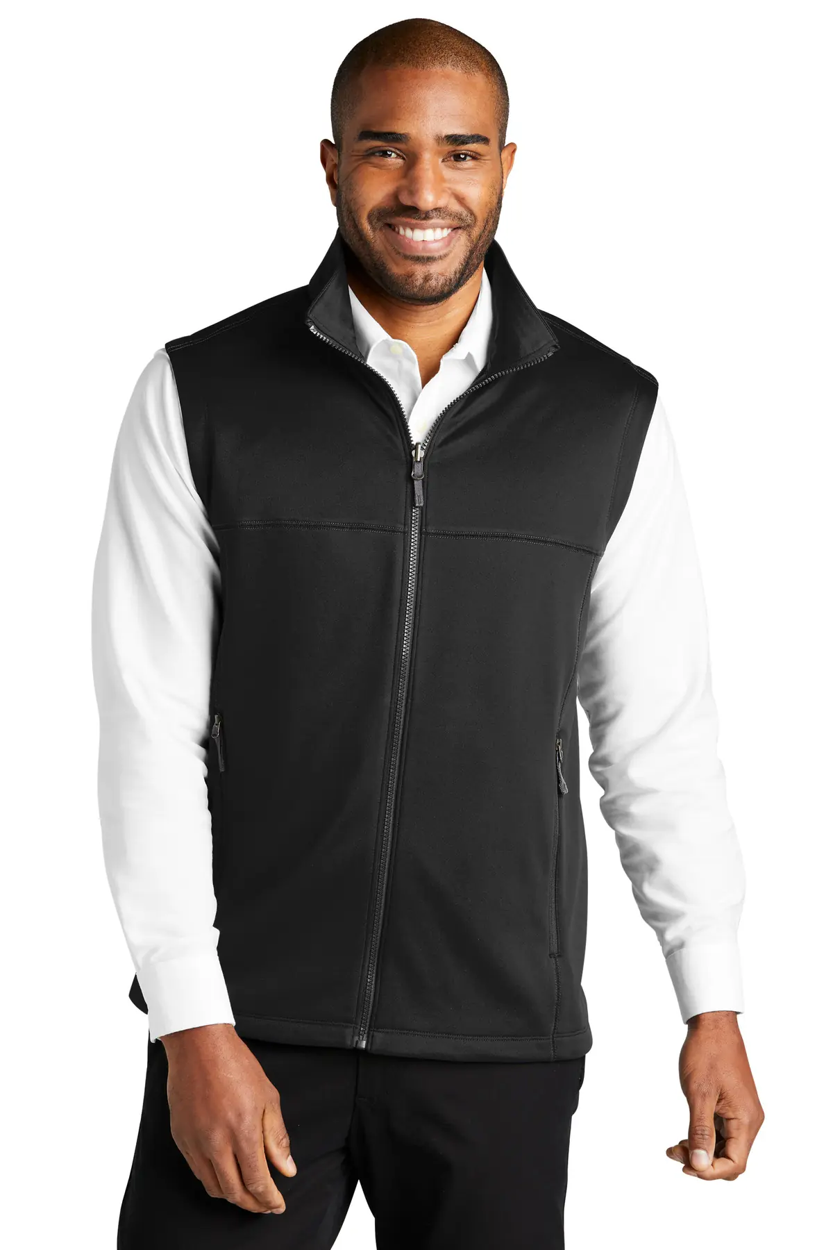 Port Authority Collective Smooth Fleece Vest in Deep Black