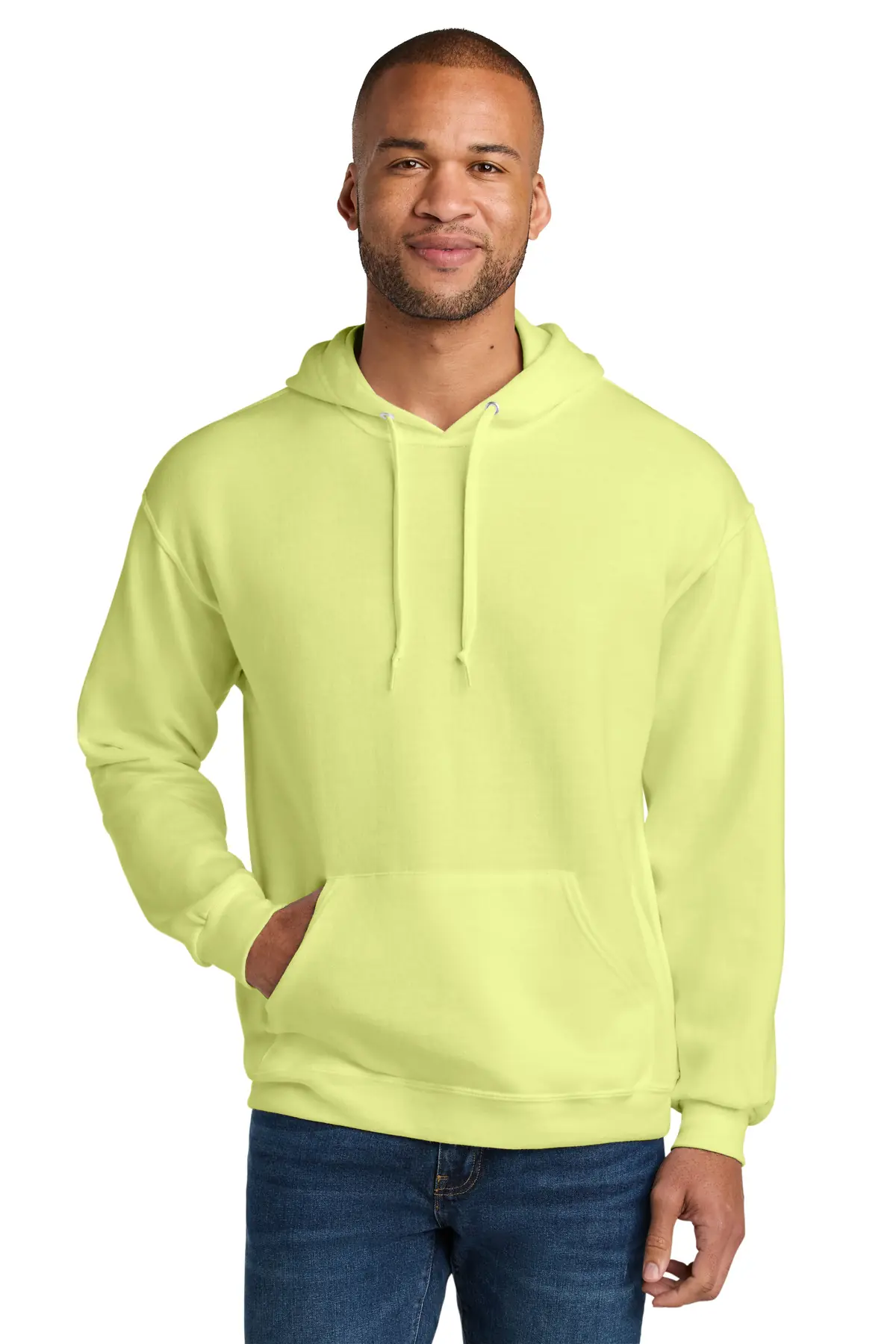 Jerzees Ultimate Unisex CVC Ring Spun Hooded Sweatshirt in Celery Juice