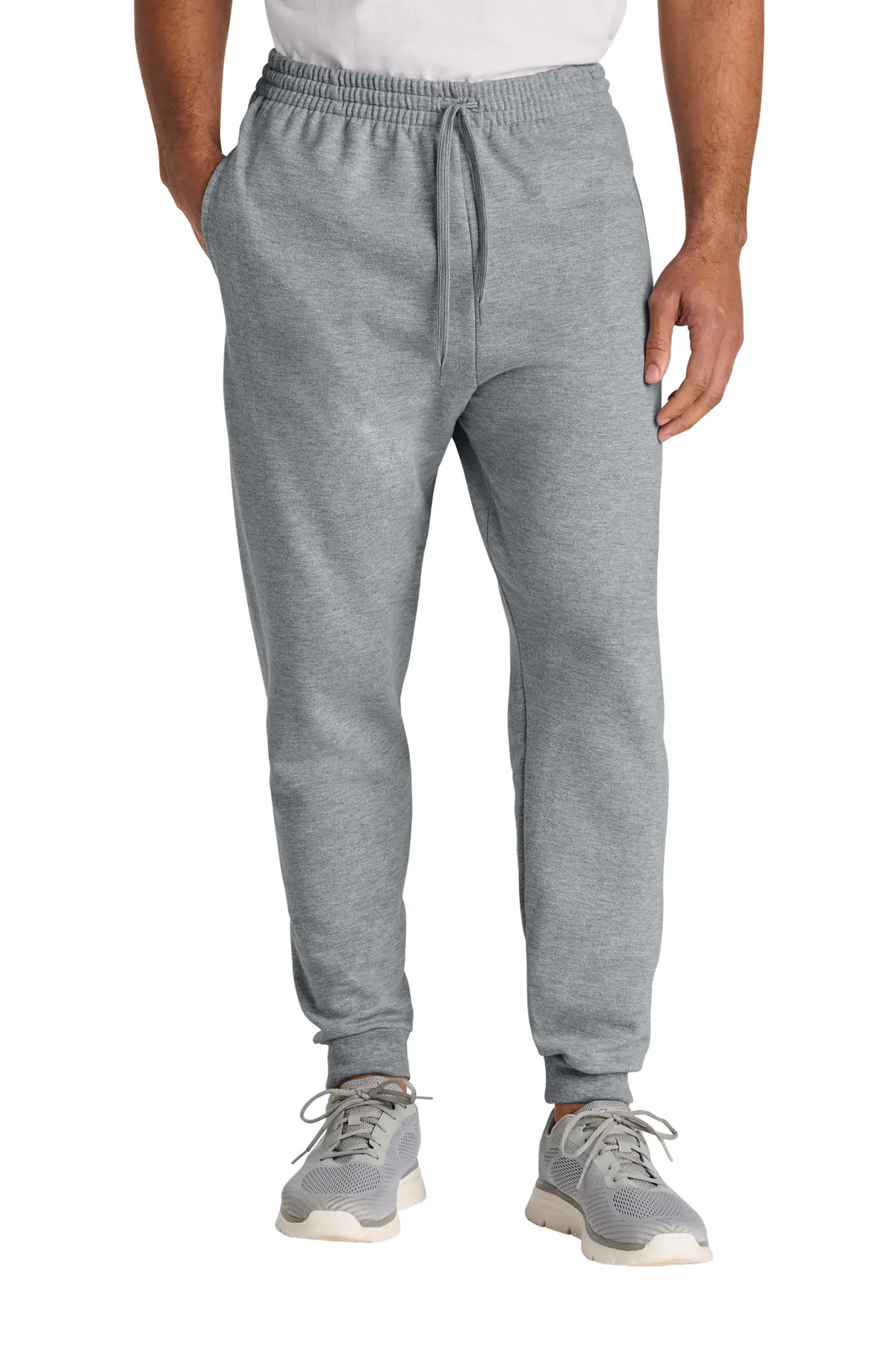 Jerzees Ultimate Unisex CVC Ring Spun Pocket Jogger in Athletic Heather