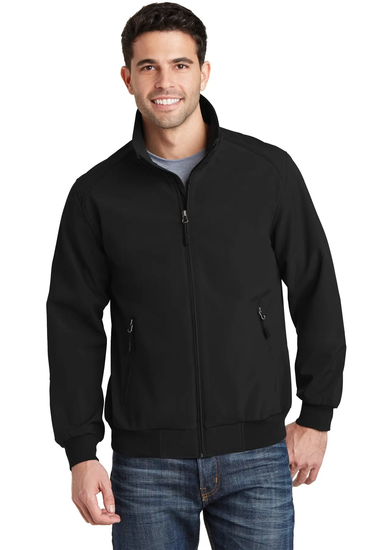 Port Authority Soft Shell Bomber Jacket. in Black