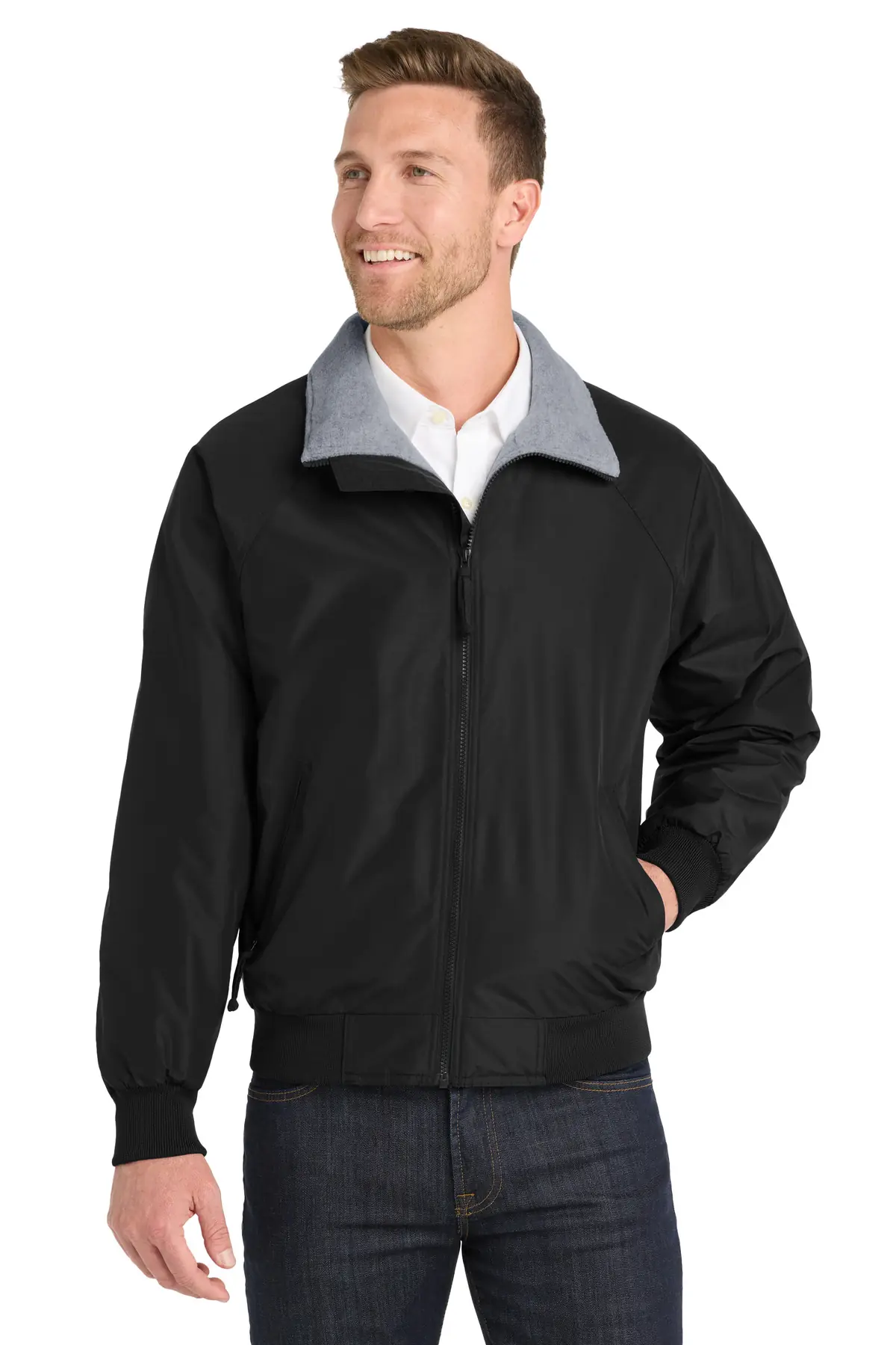 Port Authority Challenger Jacket. in True Black/ Grey Heather