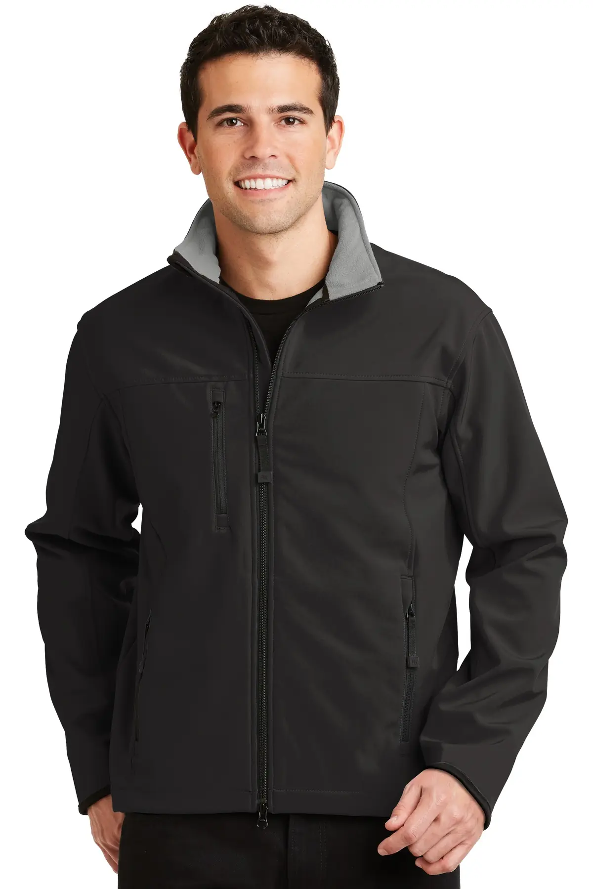 Port Authority Glacier Soft Shell Jacket. in Black/ Chrome