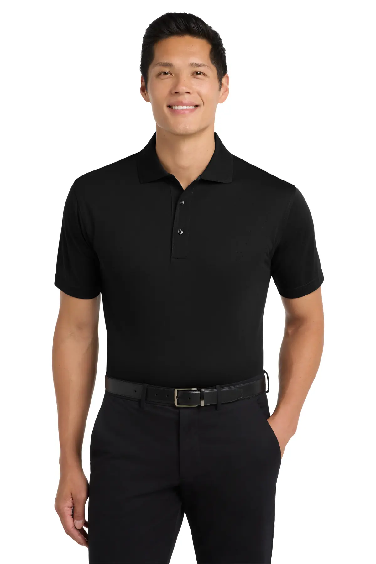 Port Authority Tech Pique Polo. in Black