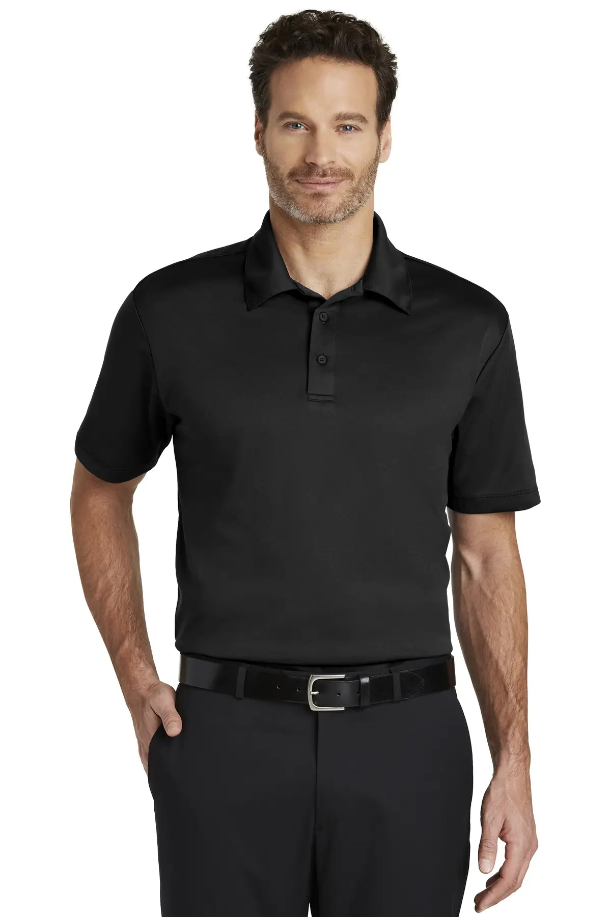 Port Authority Silk Touch Performance Polo. in Black