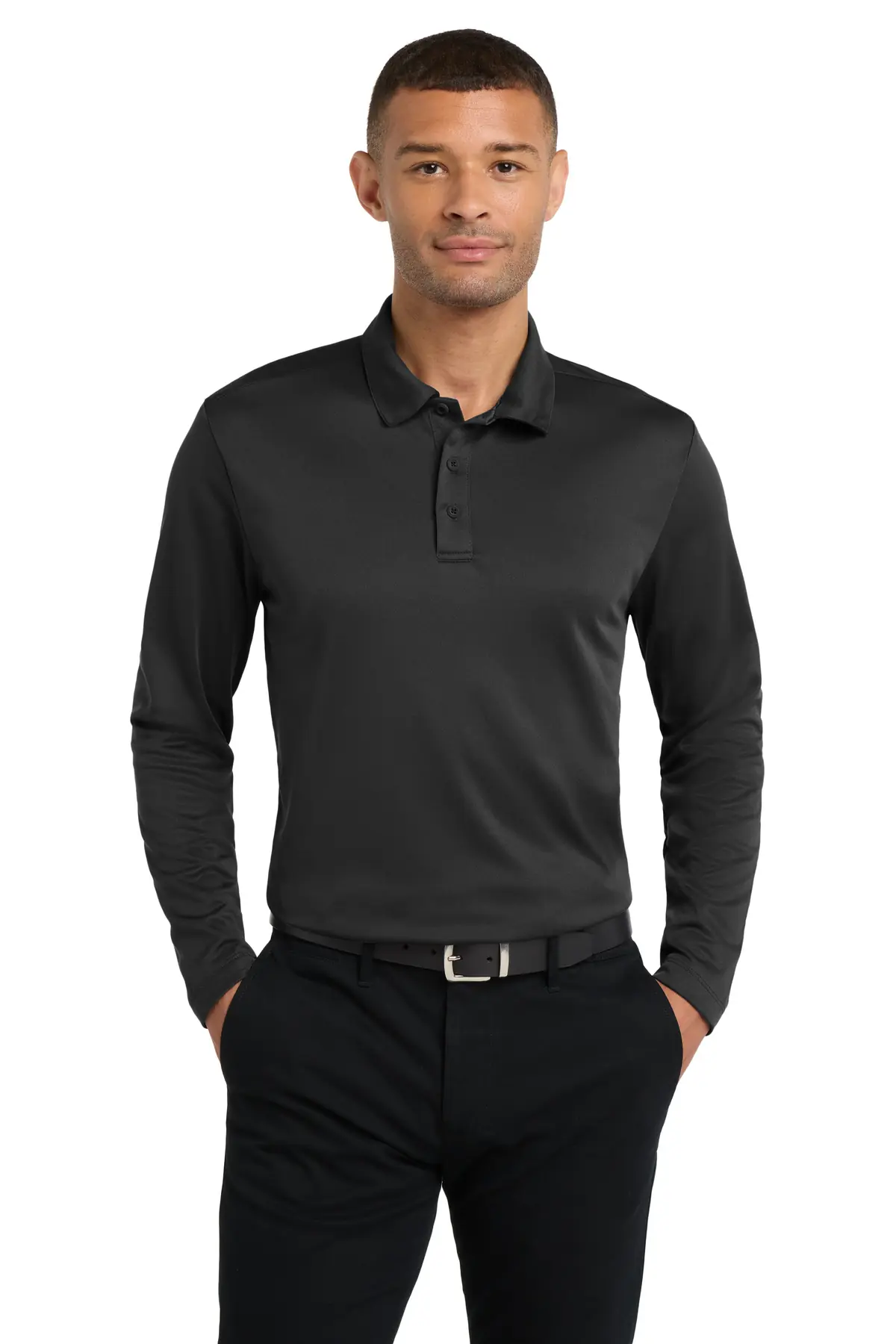 Port Authority Silk Touch Performance Long Sleeve Polo.